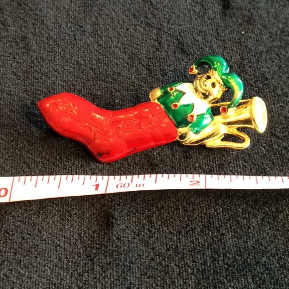 Vintage NWOT Santa & Stocking Brooch Set - Picture 2 of 5